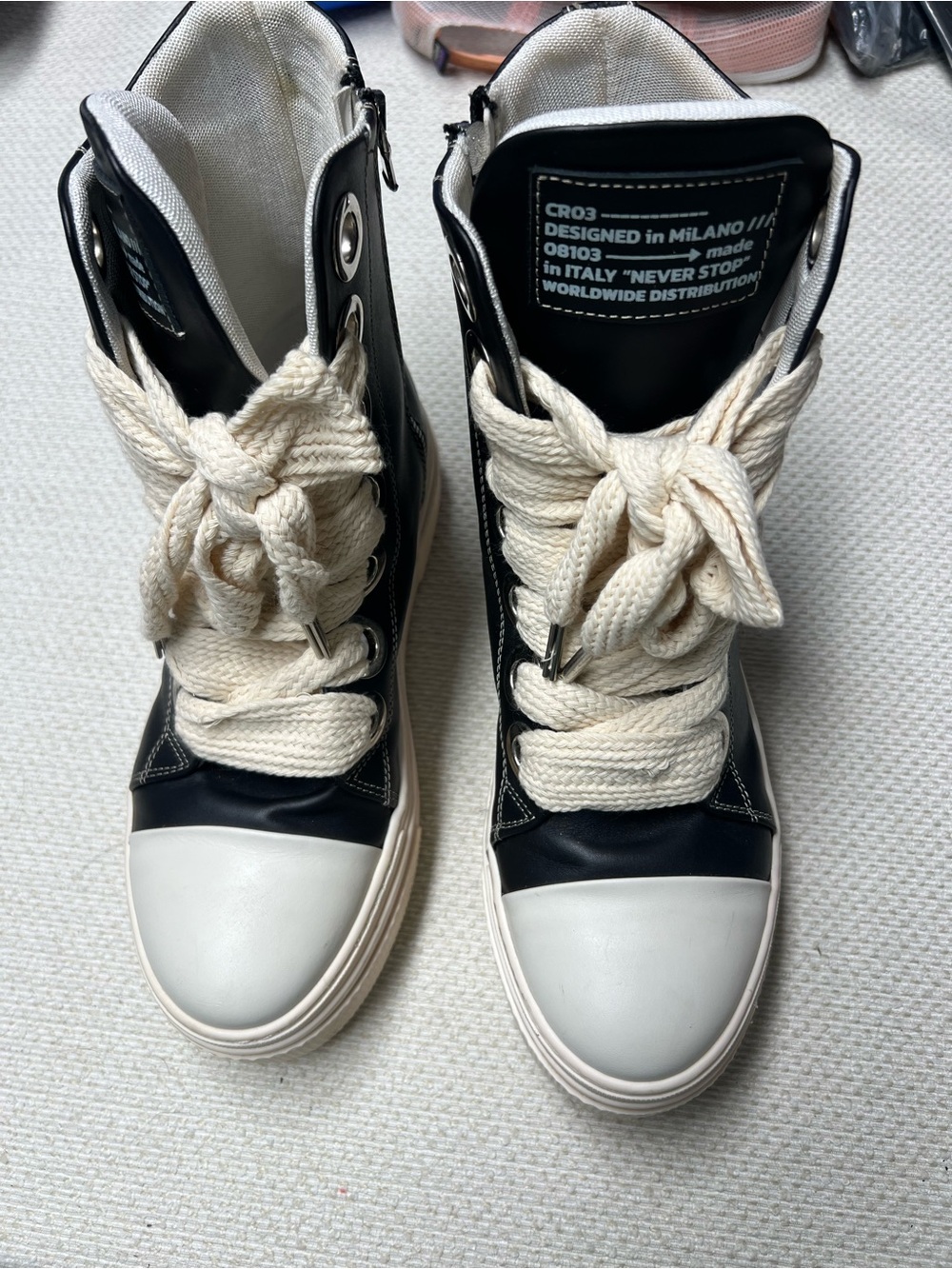 Cristian Zerotre Calipso 300 Shoes Women Size 42 Black White High Top Italy
